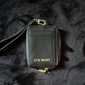 Steve Madden Black Wristlet with Gold Accents
